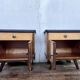 Paire de tables de nuit table de chevet vintage pieds compas