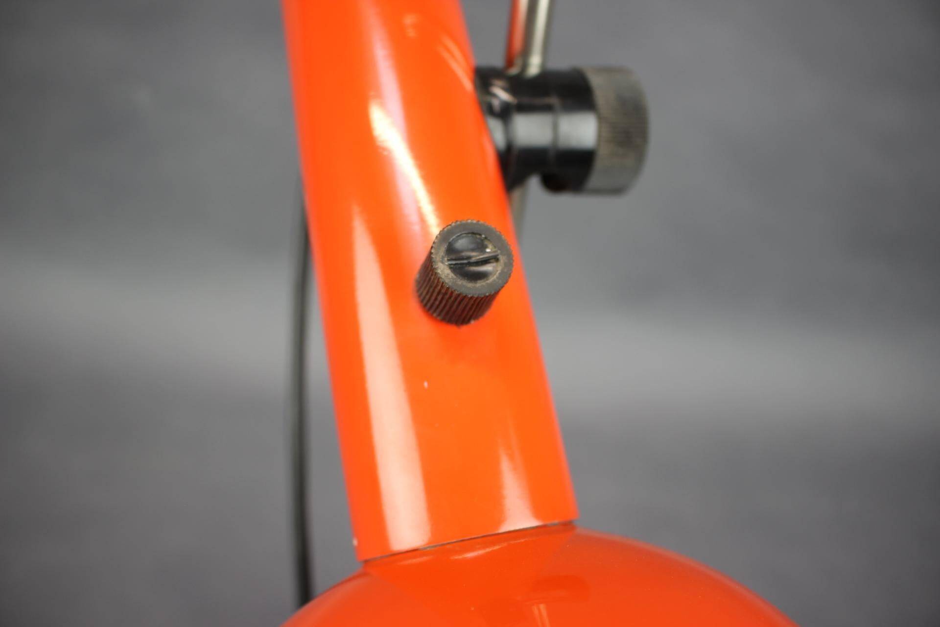 1970s German Orange Adjustable Desk Lamp Bauhaus Style