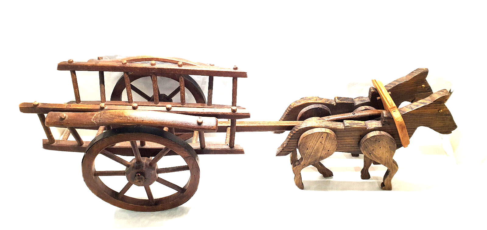 Wooden carriage horses toy