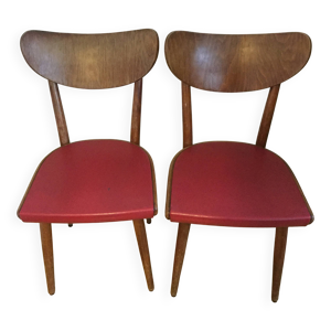 Chaises bistrot vintage - rouge bois
