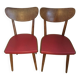Vintage red wooden bistro chairs THONET 1950