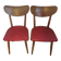 Vintage red wooden bistro chairs THONET 1950