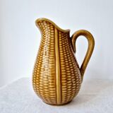 Ceramic "corn grain" pitcher in slip - Vintage