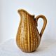 Ceramic "corn grain" pitcher in slip - Vintage