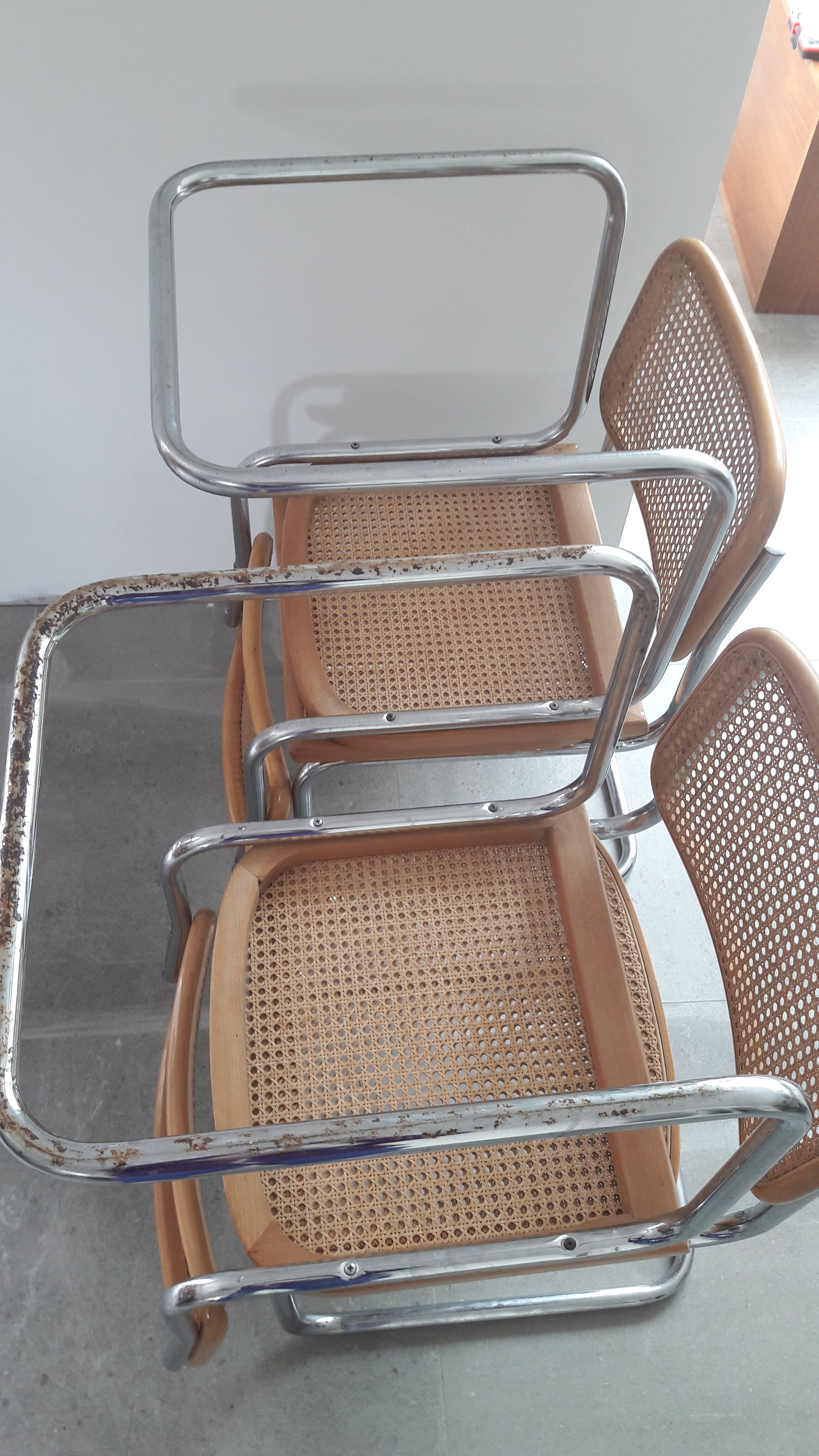 Set of 5 B32 Marcel Breuer cesca chairs