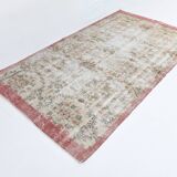 5x8 Pale Red & Cream Floral Pattern Vintage Rug, 144x250Cm