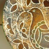 Enamelled ceramic plate, signed Bernard Buffat design from the 60s/70s