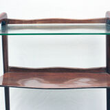 In wood and glass side table