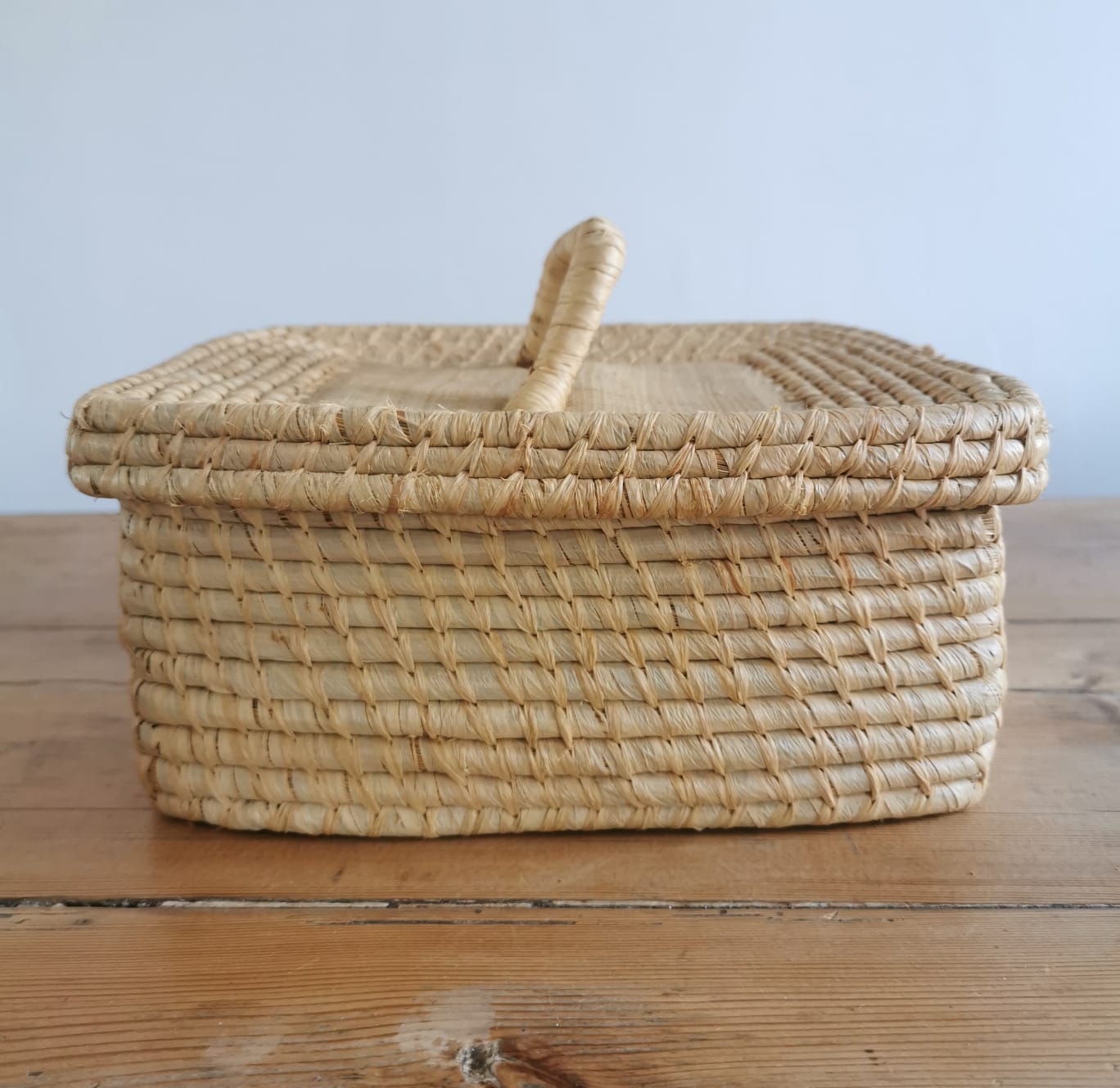 Vintage wicker suitcase