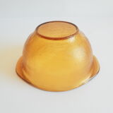 Amber eared bowl frosted old vintage lever