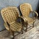 After "Le Corbusier": pair of rattan armchairs hand-made for Pascal Raffier