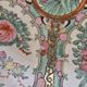 Vintage Porcelain Plate "Famille Rose" Hong Kong tin metal