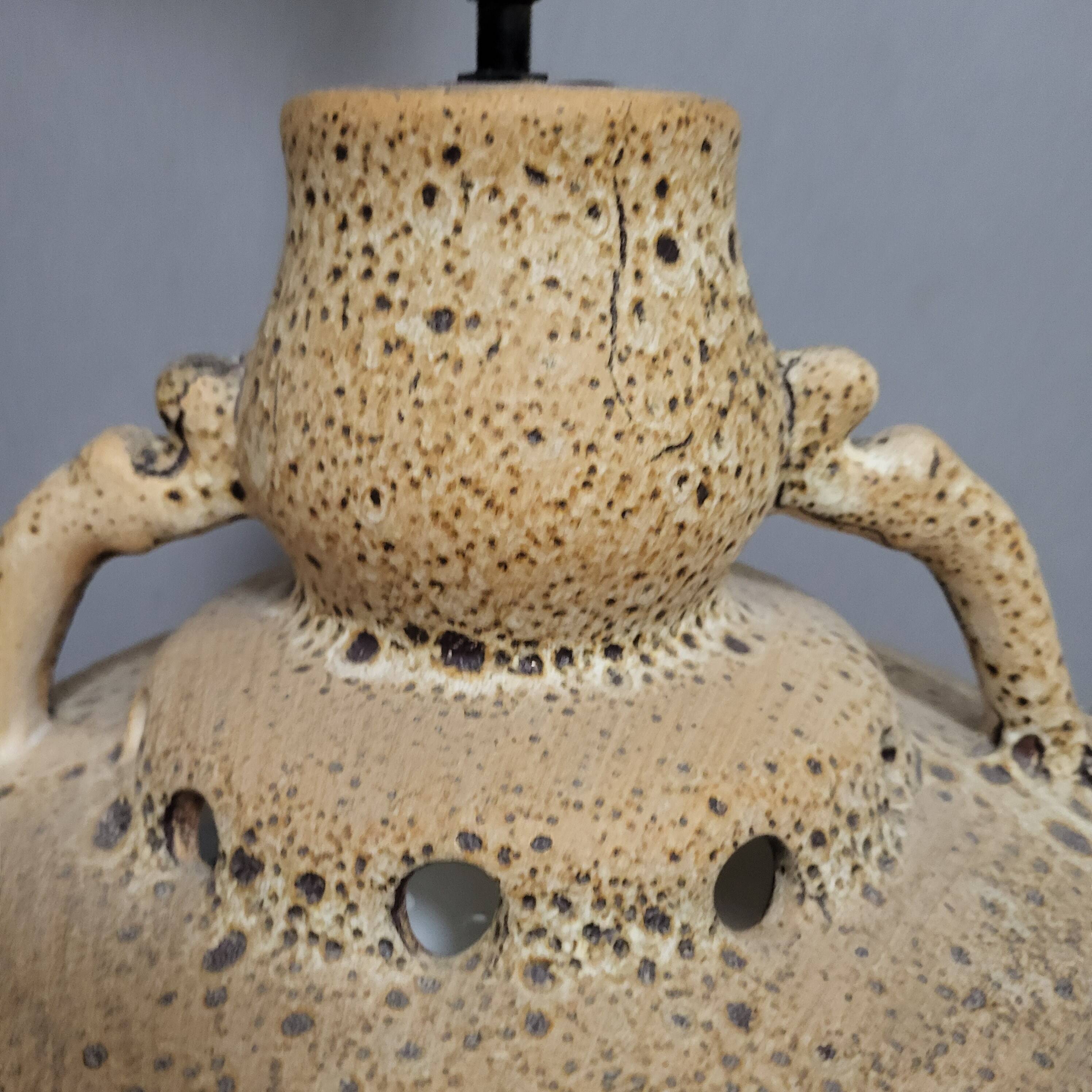 Glazed ceramic pendant light, West Germany 1960-70