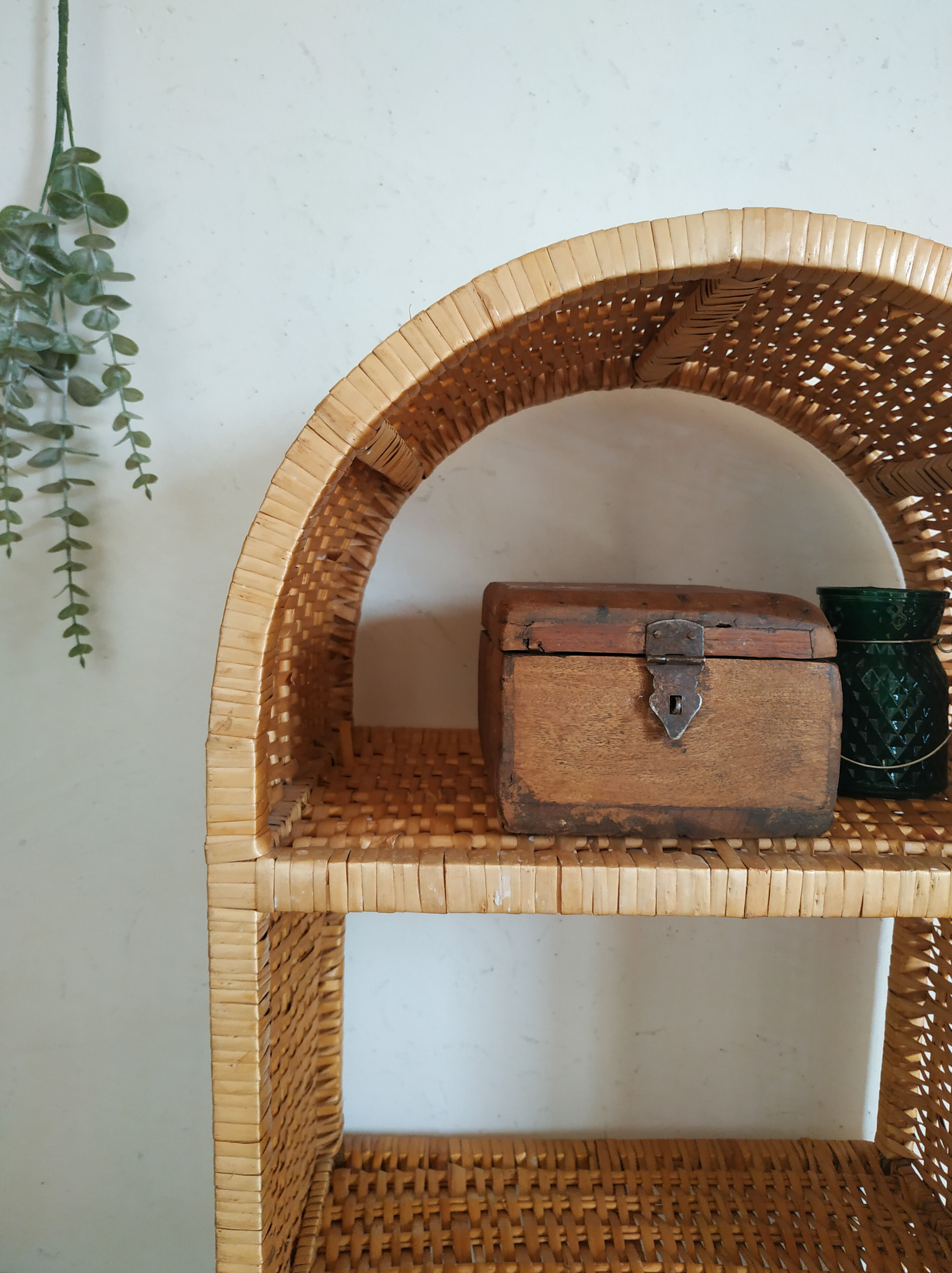 Vintage rattan shelf