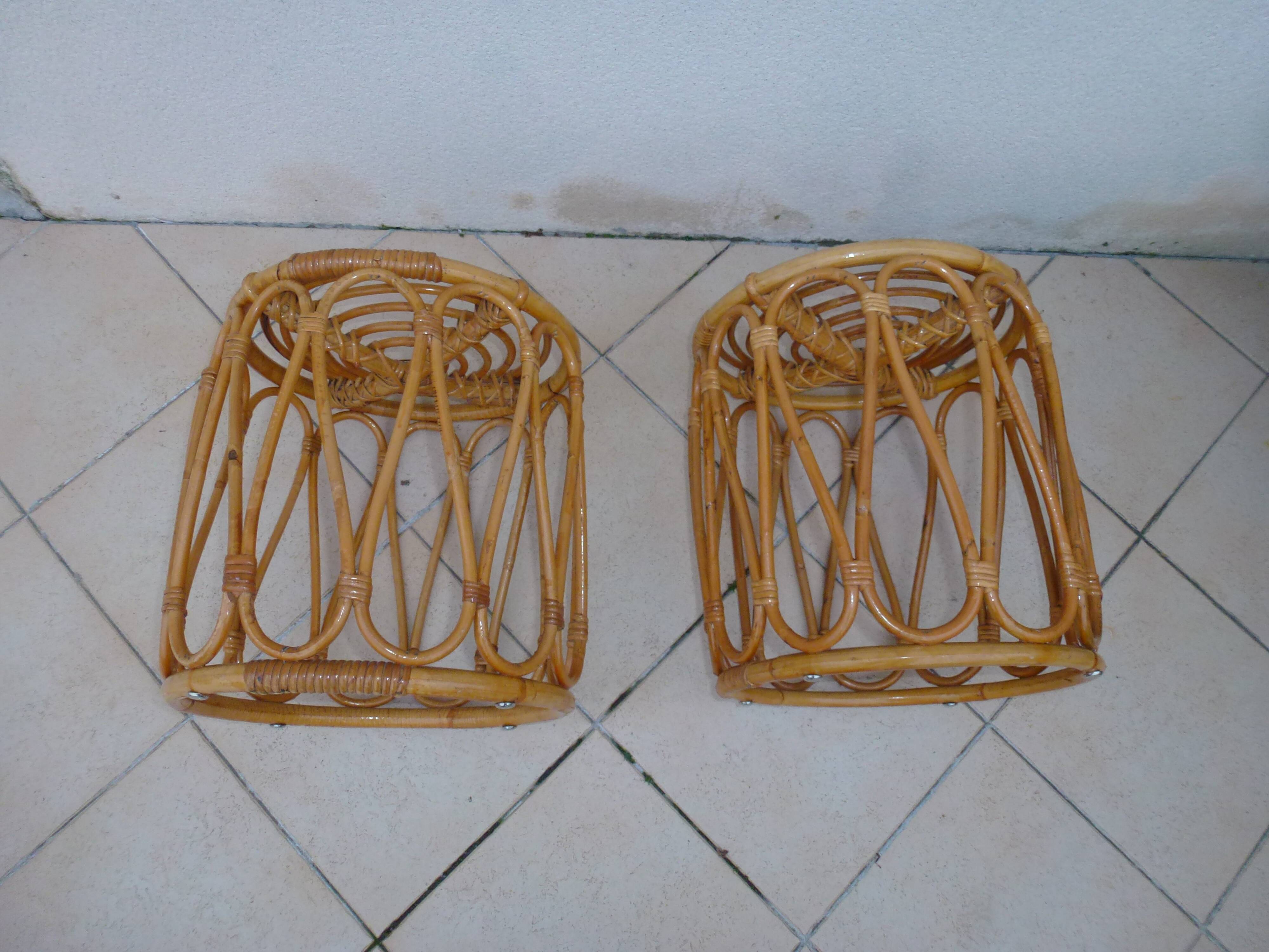 Rattan poufs