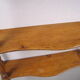 Napoleon III wall shelf in asian bamboo-style blond wood with 3 XIX trays