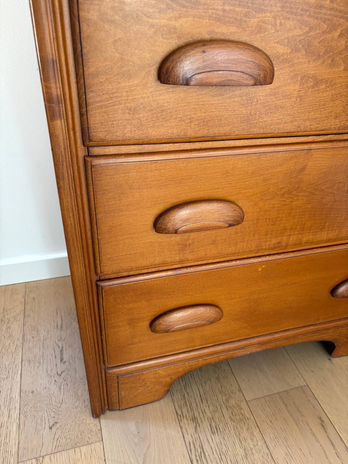 Maple stamped chest of drawers
