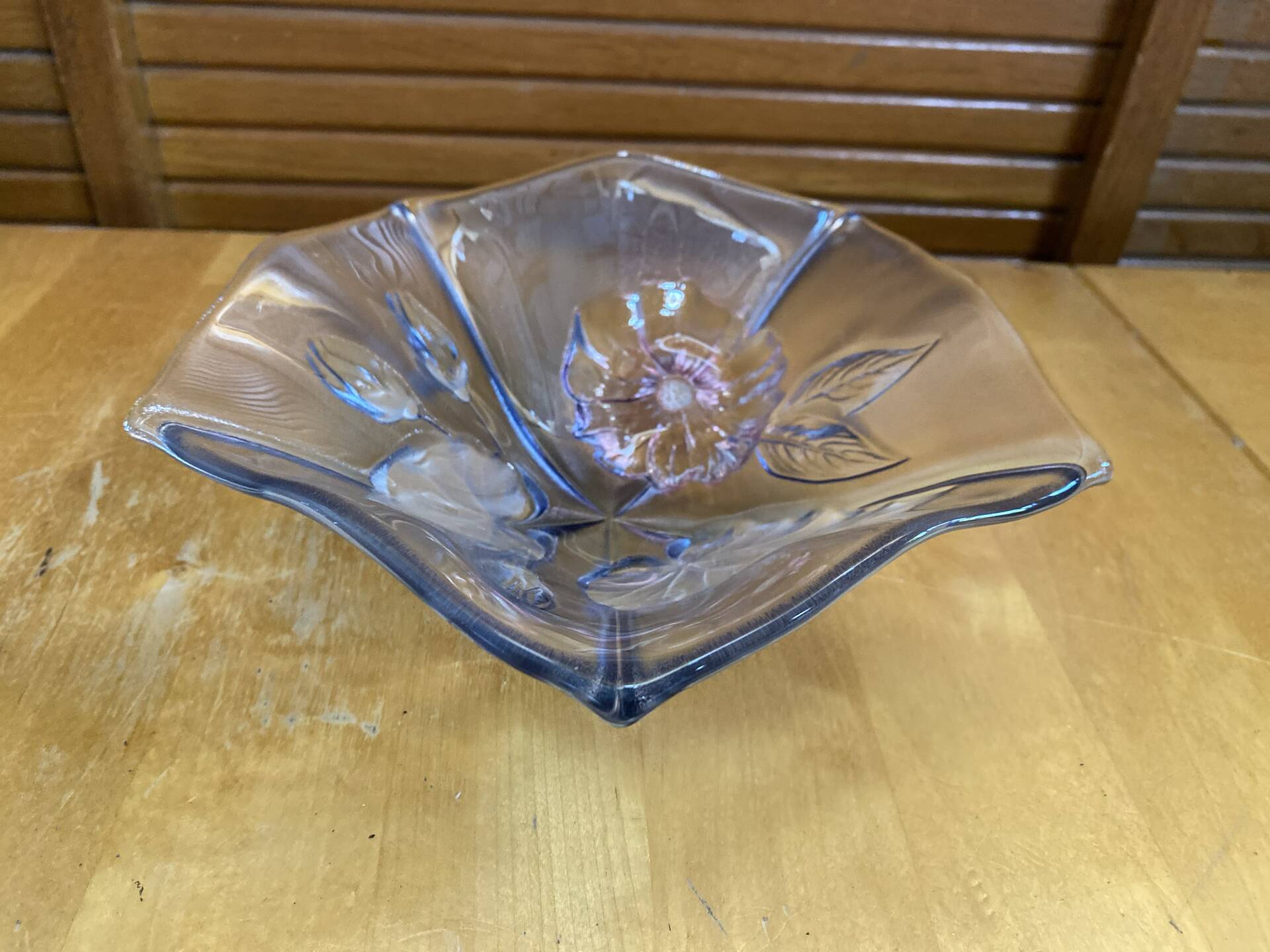 Bol vide poche mikasa crystal moulded decor flowers coloured vintage