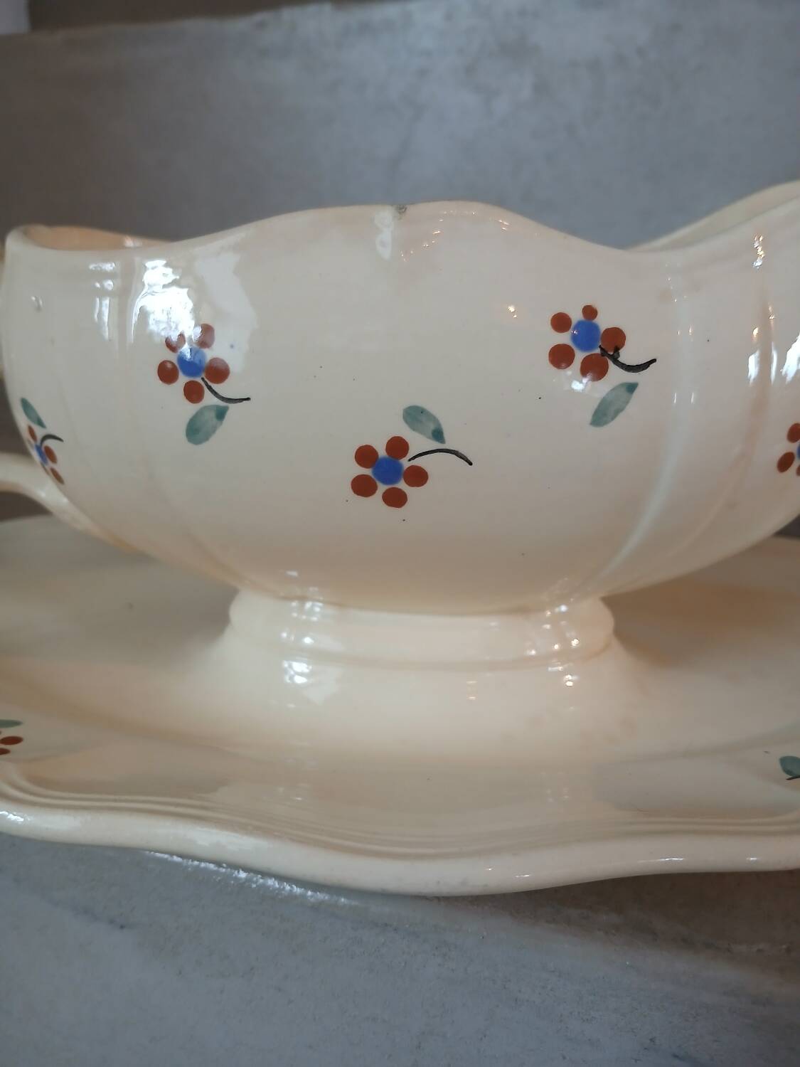 Antique sauce boat from Digoin and Sarreguemines