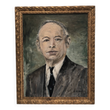 Portrait of a man in a suit, oil painting on canvas