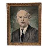 Portrait homme au costume peinture à l'huile sur toile