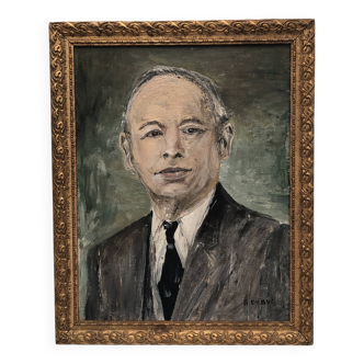 Portrait of a man in a suit, oil painting on canvas