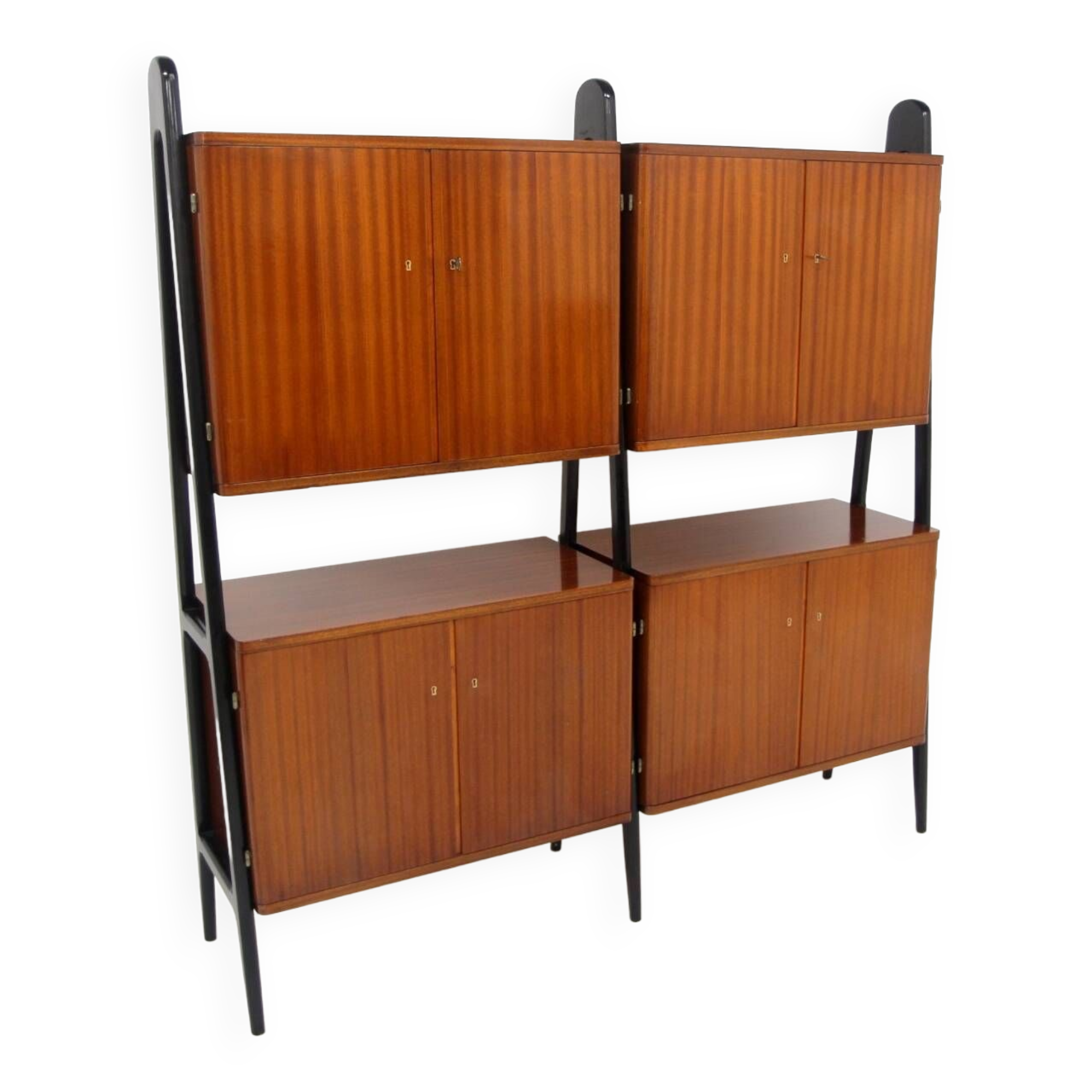 Scandinavian "double" mahogany cabinet, Sweden, 1960