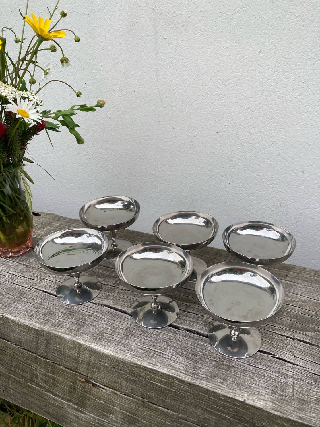 6 coupes en inox 1970