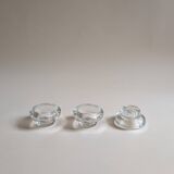 Set of 3 glass candle holders