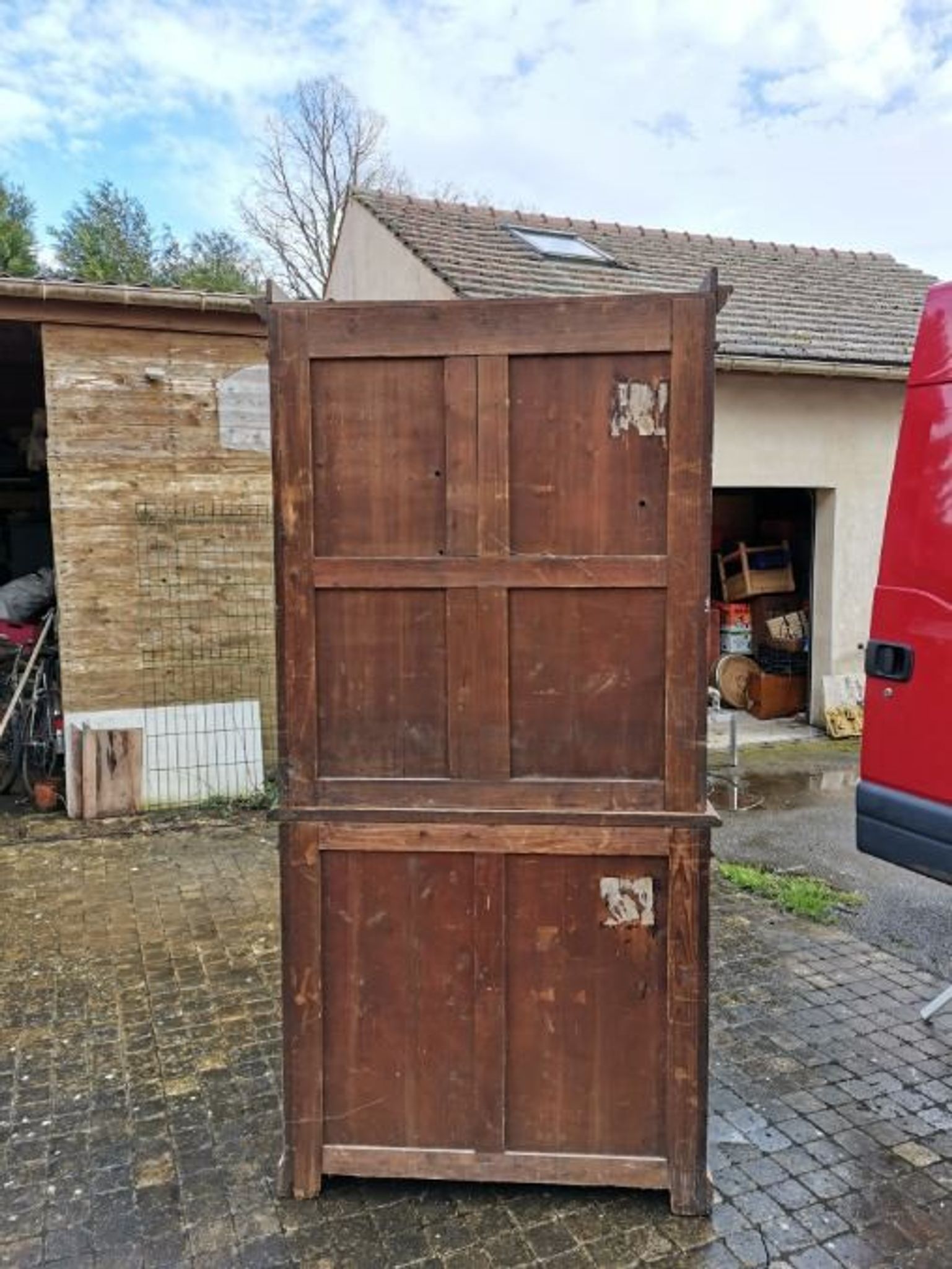 Solid oak store furniture with label door on doors