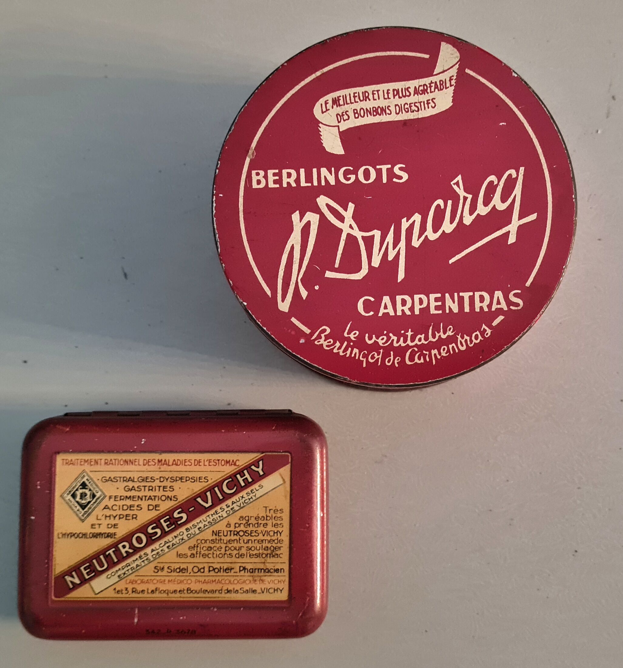 Set of 2 Old Metal Cans