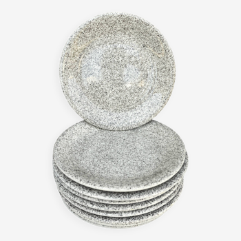 Set of 9 speckled dessert plates, Italy