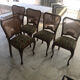 Table ronde avec rallonges et 4 chaises dossier cannage Vintage