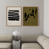 Pair of giclee prints, abstract wall art set of two, 50x70cm