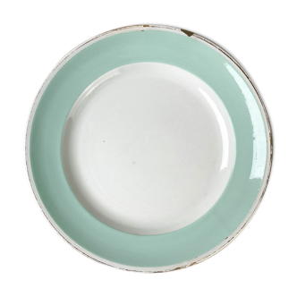Round dish luneville "lakme" vintage green porcelain