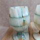 Set of 4 vintage onyx stemmed glasses