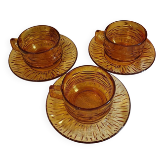 Large vintage glass cups by Vereco
