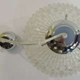 1970s vintage cut glass suspension – retro design ball lamp – L