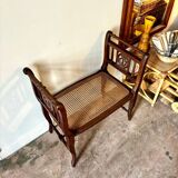 Dark wood and cane bench