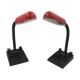 Duo de lampes de bureau flexible rouge et noir avec porte crayon