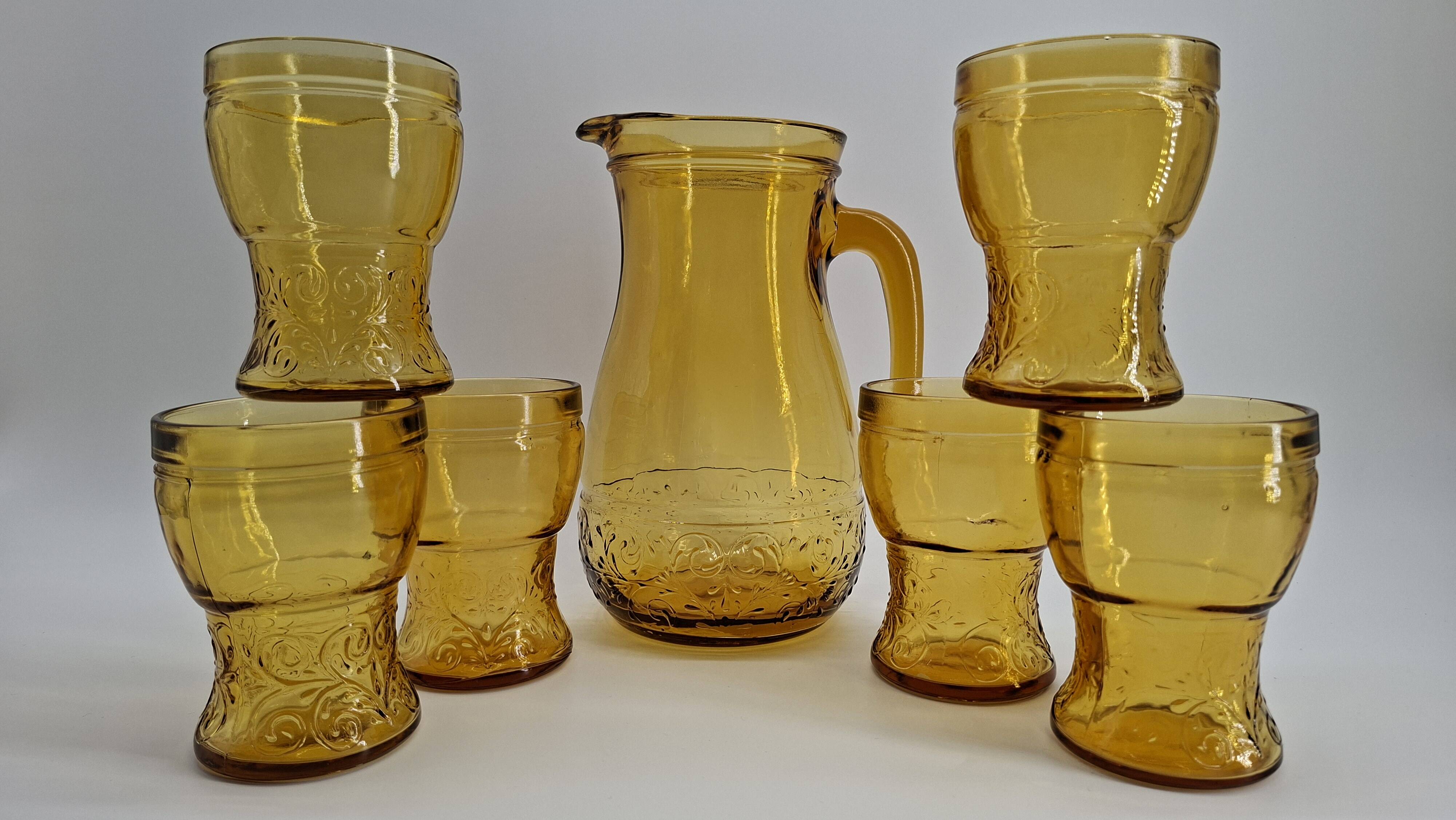 Amber glass lemonade service