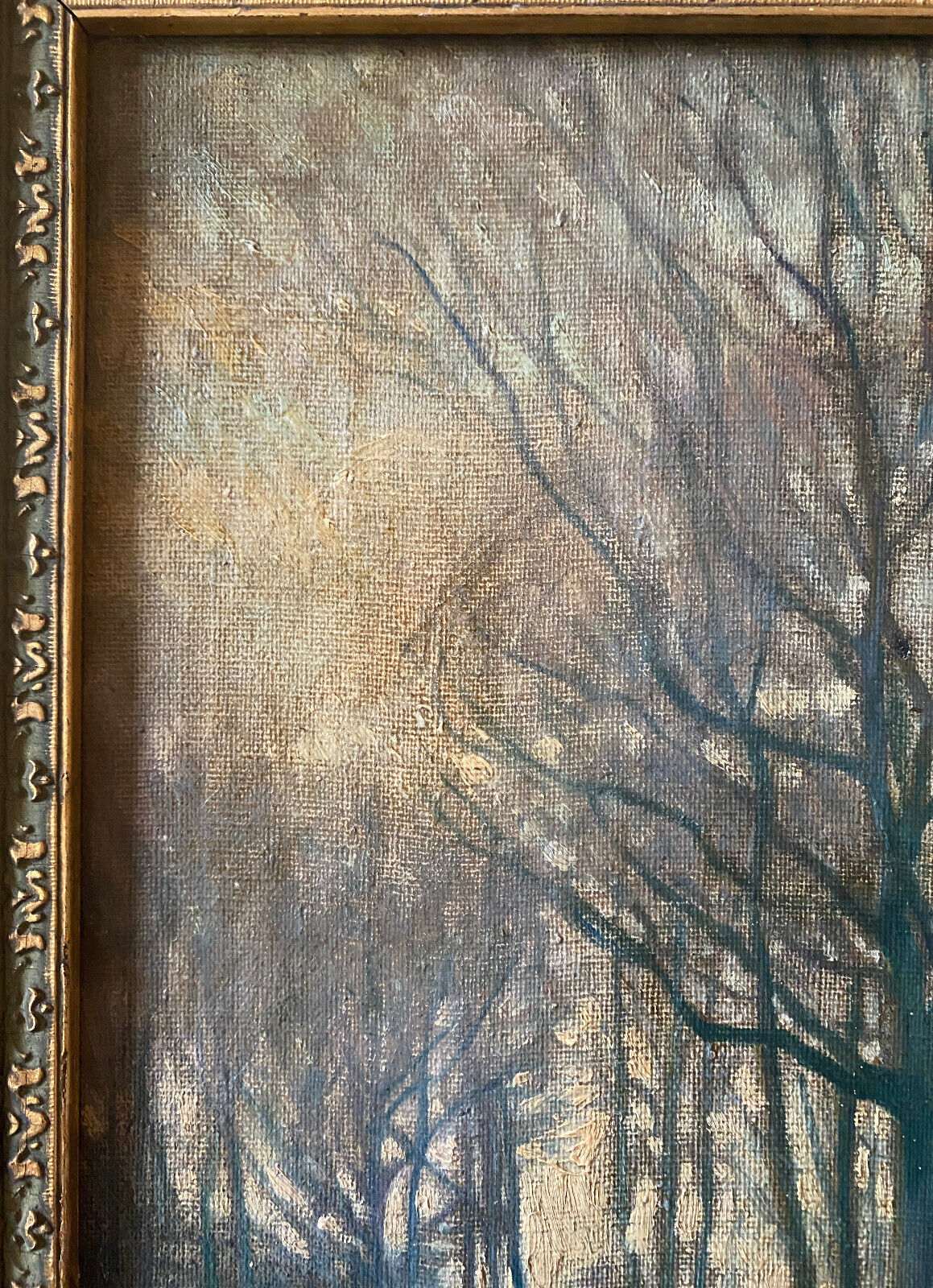 "Forest landscape" painting by Georges Moullade (1893-1968) frame