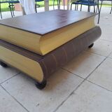 Vintage coffee table in the shape of an old book from the 80s