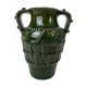 Terracotta jar with dark green handles