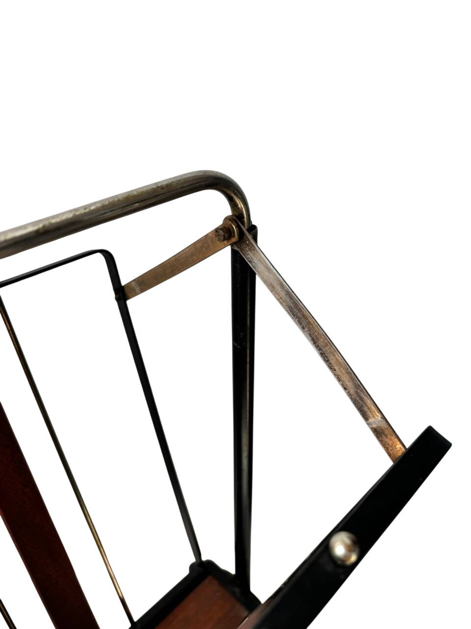 Teak and metal magazine rack 1960
