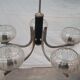 Art deco chandelier in metal and glass