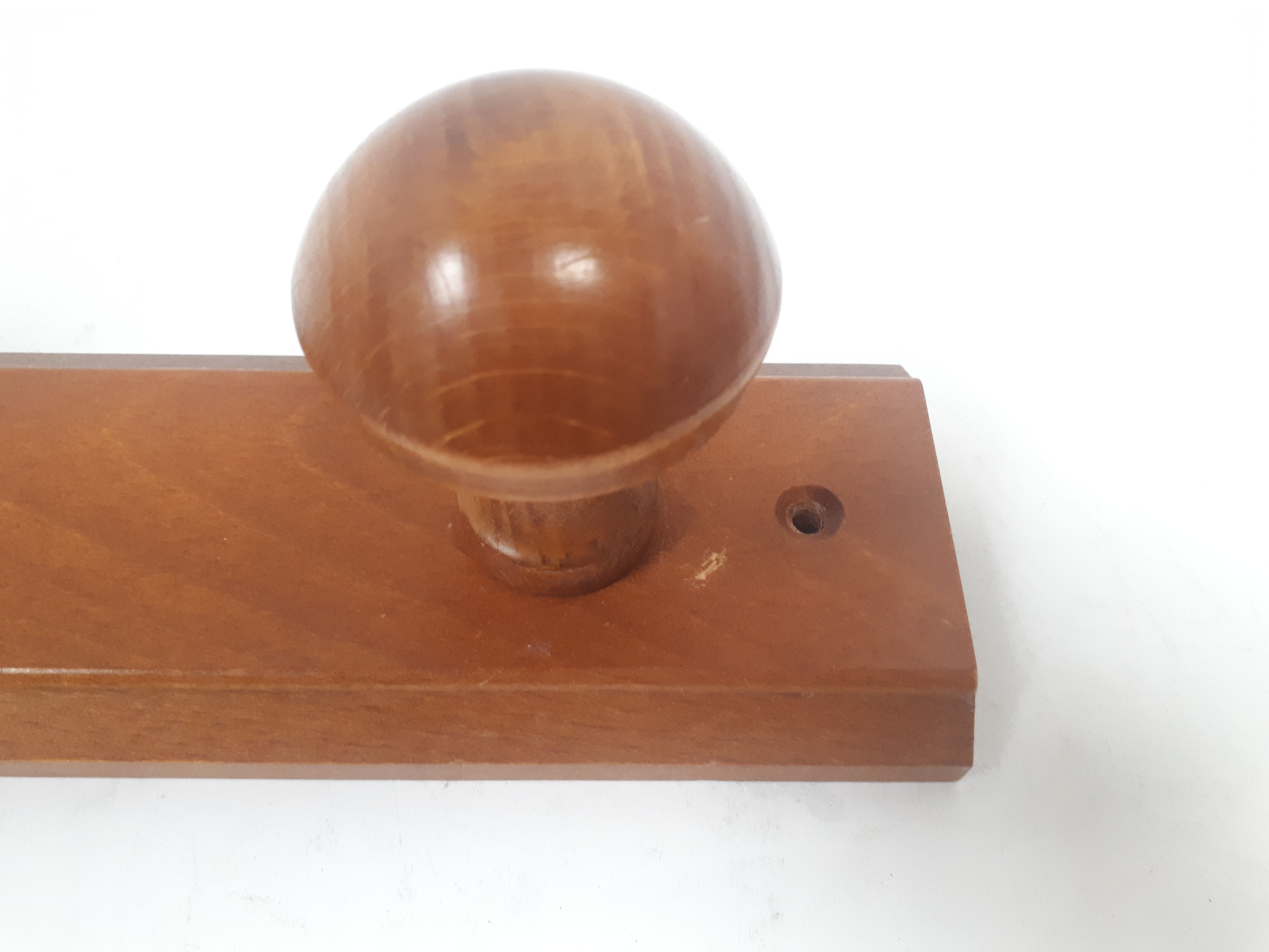 1970 vintage wooden coat rack 3 crochets