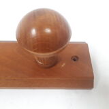 1970 vintage wooden coat rack 3 crochets