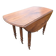 Large six-foot table with XIX century folding leaves in solid walnut Ø120 extendable to 330.