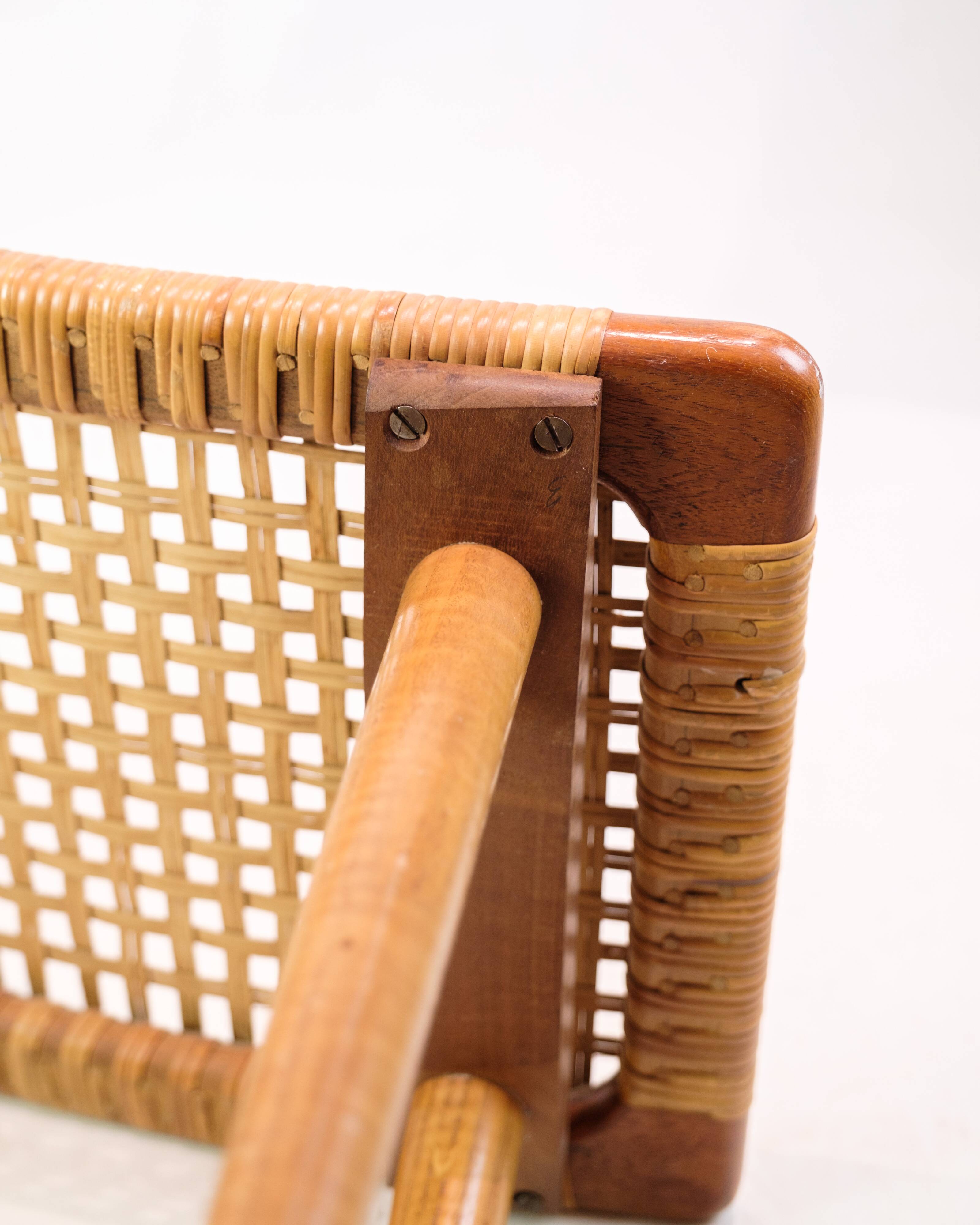 Stool - Teak - Cane weave - Danish design - 1960s.